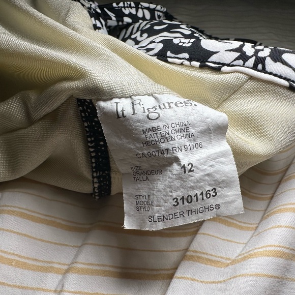 It Figures! One Piece Bathing Suit Womens 12 Tankini Style Padded Top Nylon - Picture 6 of 11